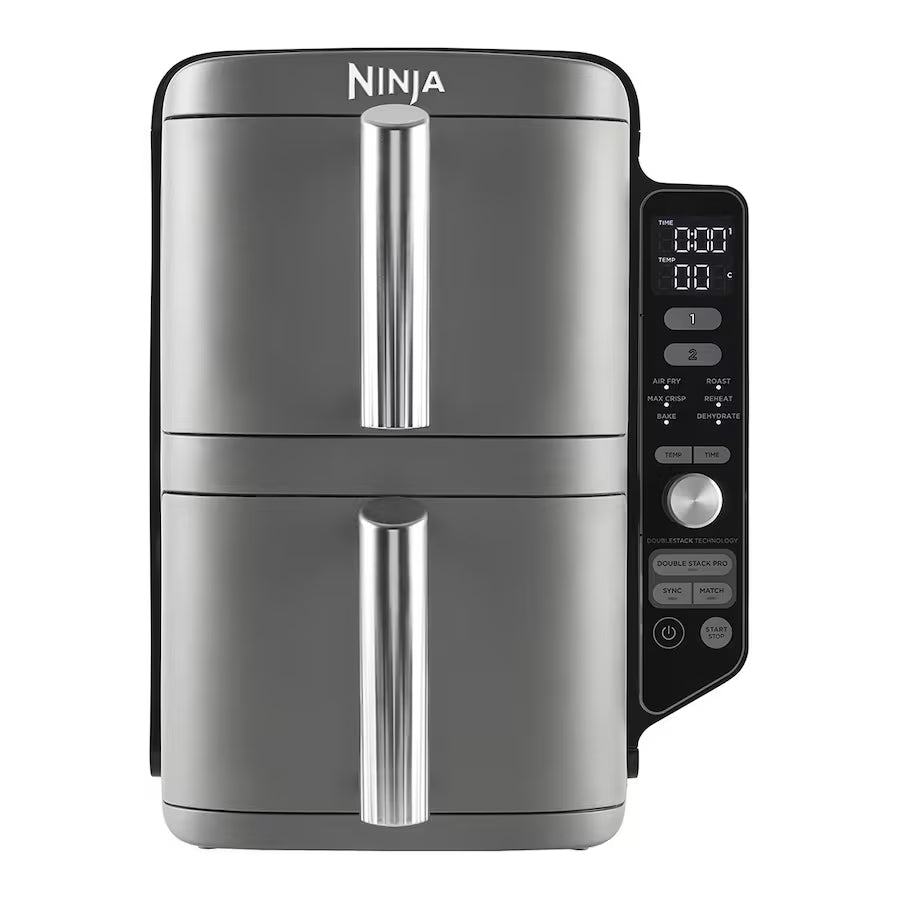 Ninja SL400EU Ölfreie vertikale Doppelstapel XL 9,5 Liter Heißluftfritteuse-Grau