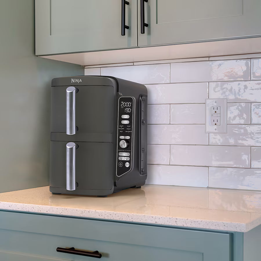 Ninja SL400EU Ölfreie vertikale Doppelstapel XL 9,5 Liter Heißluftfritteuse-Grau