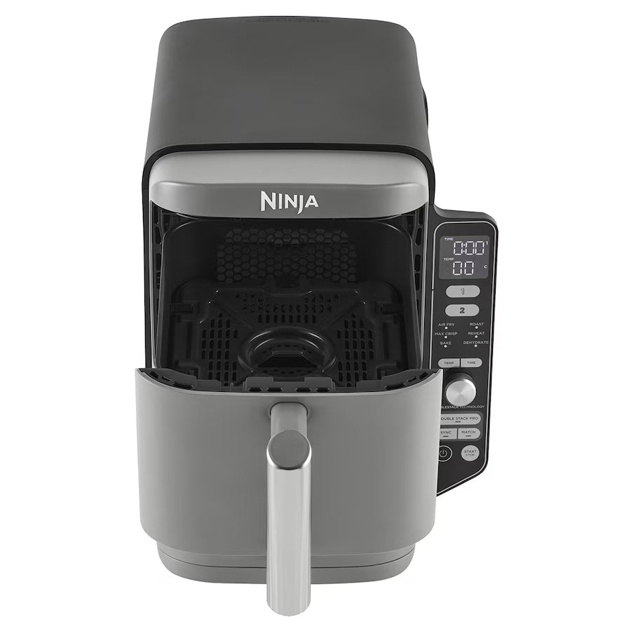 Ninja SL400EU Ölfreie vertikale Doppelstapel XL 9,5 Liter Heißluftfritteuse-Grau