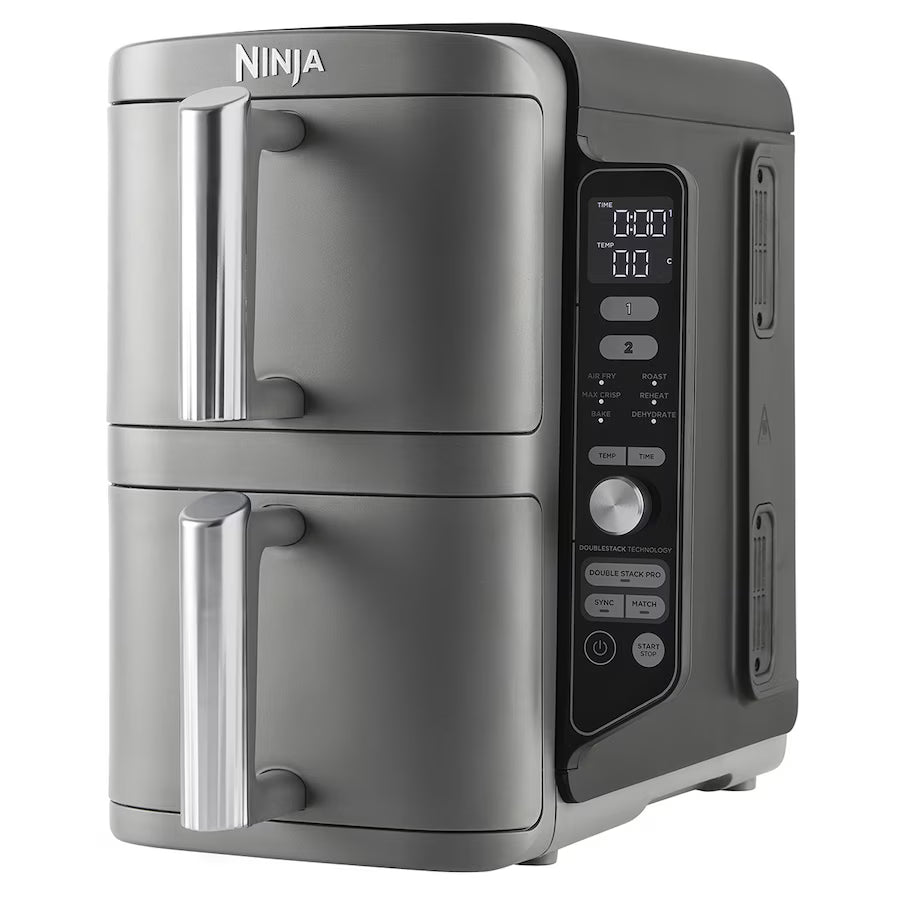 Ninja SL400EU Ölfreie vertikale Doppelstapel XL 9,5 Liter Heißluftfritteuse-Grau